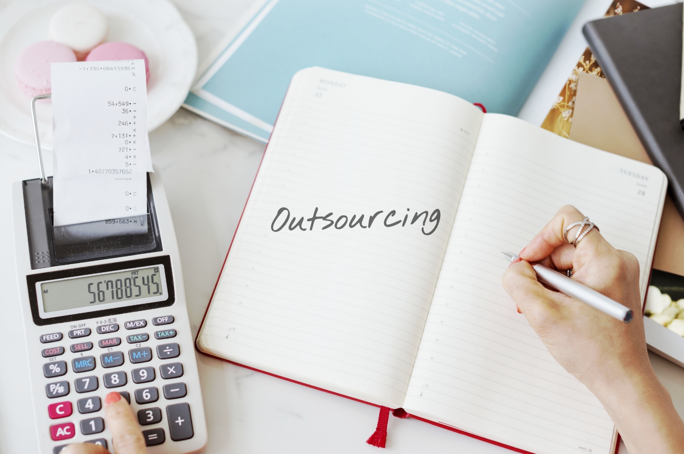 Calculate numbers in a notebook on outsourcing